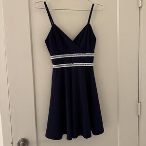 Francescas Navy blue a line mini dress